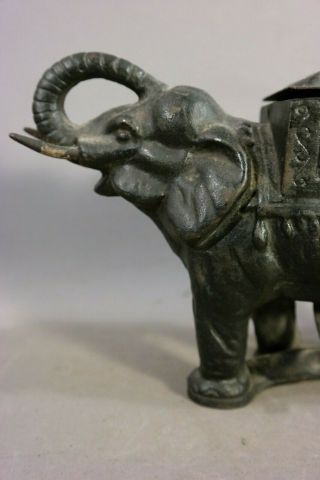 Antique ART DECO Figural CAST IRON ELEPHANT STATUE Old CIGARETTE Vape DISPENSER 2
