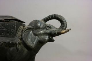 Antique ART DECO Figural CAST IRON ELEPHANT STATUE Old CIGARETTE Vape DISPENSER 8