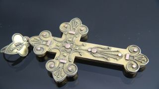 Over 100 Years Old Antique Details Design Gold Filled Large Size Cross Pendant.