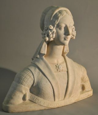 Antique monumental Italian Renaissance Carrara marble statue sculpture bust 1860 7