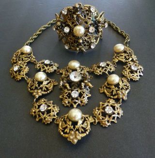 Joseff Of Hollywood Magnificent Cherub Set - Necklace & Bracelet - Rare Book Piece