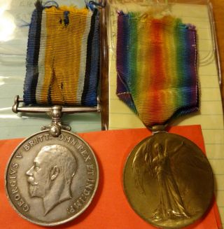 Wwi British War And Victory Medal Pair 25 - M.  F.  Coy.  A.  I.  F.