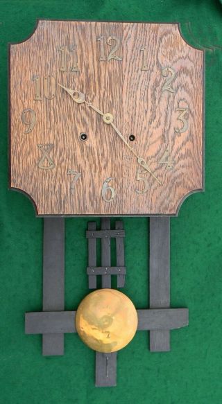 Vintage Oak Mission Craftsman Wall Clock