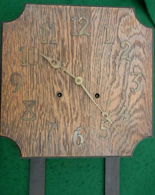 Vintage Oak Mission Craftsman Wall Clock 5