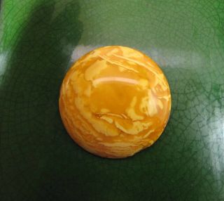 Antique 2 1/4 - Inch Diameter Egg Yolk Baltic Amber Brooch / Pin 24.  7 Grams