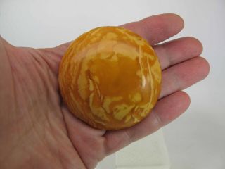 Antique 2 1/4 - Inch Diameter Egg Yolk Baltic Amber Brooch / Pin 24.  7 Grams 2