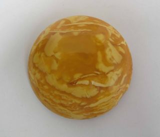 Antique 2 1/4 - Inch Diameter Egg Yolk Baltic Amber Brooch / Pin 24.  7 Grams 7