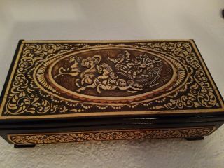 Antique Hand Carved Wood Dresser/jewelry Box
