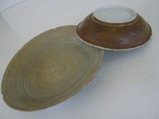 Pair Ancient Antique Oriental Bowl - Possibly Ming Song Dynasty Celadon