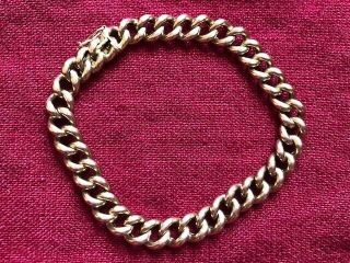 Antique Fench 14K Yellow Gold Curb Chain Bracelet 12.  7 grams 3