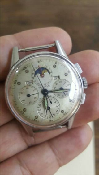Universal Geneve Tri - Compax Men ' s Vintage Chronograph Wristwatch Steel 2