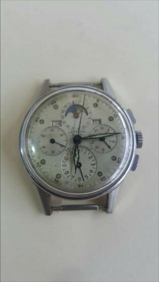 Universal Geneve Tri - Compax Men ' s Vintage Chronograph Wristwatch Steel 5