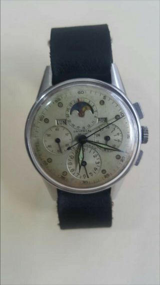 Universal Geneve Tri - Compax Men ' s Vintage Chronograph Wristwatch Steel 6