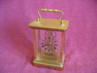 Vintage Anstey Wilson Brass Glass Quartz Carriage Mantle Clock - Spares Repair