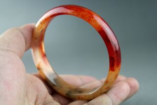 68 Mm,  Exquisite China Red Blood Jade Hand - Carved Small Jade Bangle Bracelet 0340