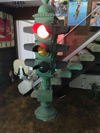 Antique Cast Iron Four Way Traffic Signal from Chicago 3