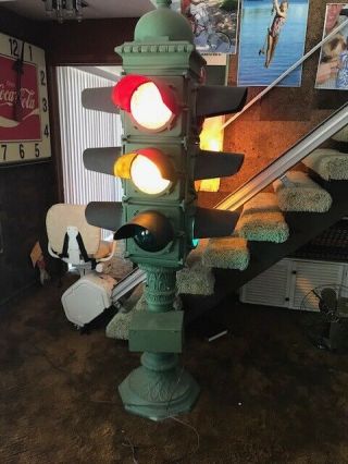 Antique Cast Iron Four Way Traffic Signal from Chicago 4