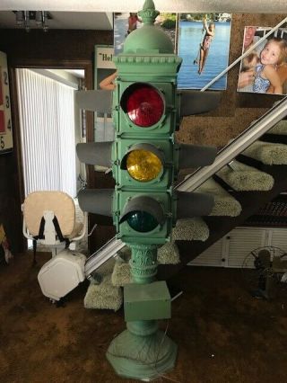 Antique Cast Iron Four Way Traffic Signal from Chicago 6