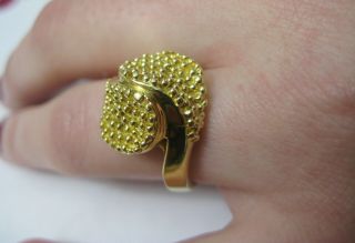 Vintage Antique 18k Solid Yellow Gold High Dome Cocktail Ring