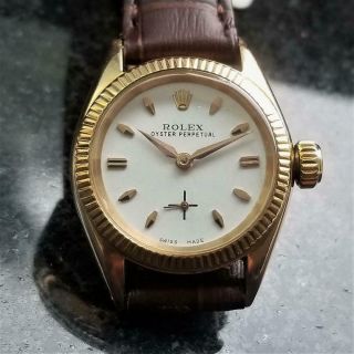 Rolex Ladies 18k Gold Oyster Perpetual 6509 Automatic C.  1955 Swiss Luxury Siw121