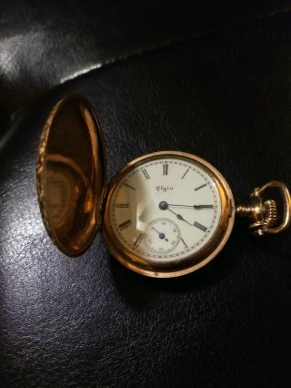 Vintage Elgin Ladies Pocket Watch 16 Jewels Hunter Case Goldfilled