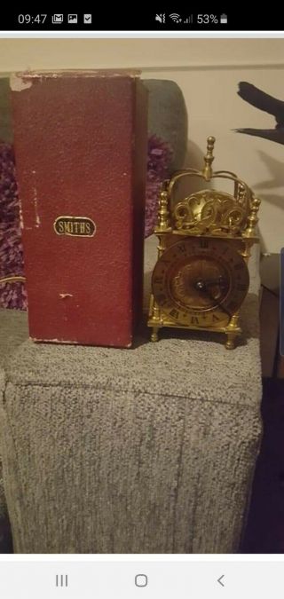 Antique Smiths Brass Mantel Clocks With The Rare Box