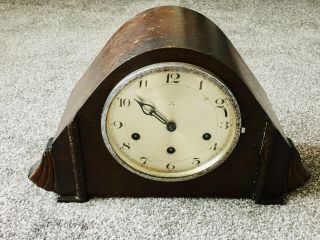 Hac Antique/vintage Large Chiming Mantle Clock For Repair W200 Movement Runs