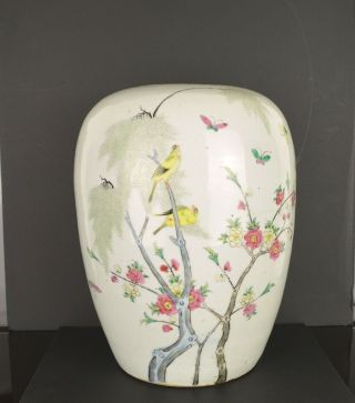 A Large Chinese Republic Period Porcelain Vase With Birds