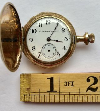 Antique 1915 Washington Watch Co 14k Filled Hunter Case Pocketwatch Parts Repair