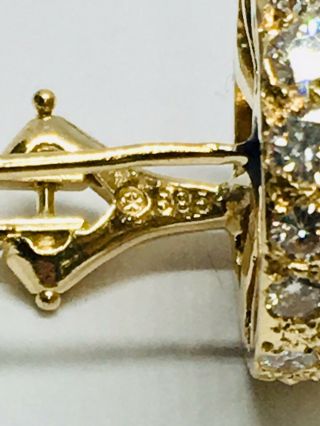 14k Yellow Gold Diamond Dome Earrings 5 Carats 6
