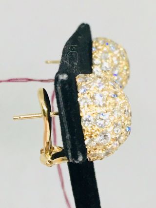 14k Yellow Gold Diamond Dome Earrings 5 Carats 7