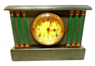 1885 Sessions 6 Column Rococo Dial Mantle Clock - - 8 Day Striking - - Finish