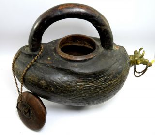 Antique Coco De Mer Half Nut Priest Kamandal Water Pot Seychelles.  G53 - 432 US 4