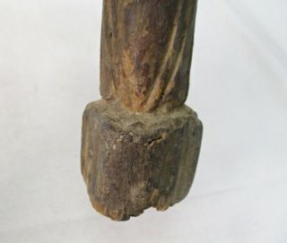 F819: Chinese woman statue of old wood carving ware with serious good atmosphere 4