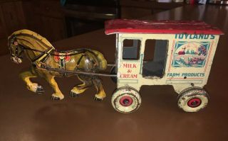 Vtg Marx Tin Litho Wind Up Toyland 