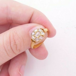 18ct Gold Rose Cut Diamond Ring,  Victorian 18k 750