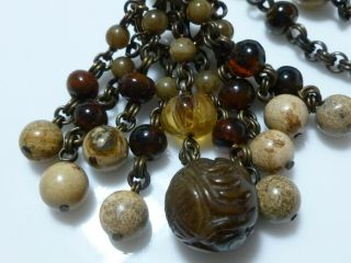 STEPHEN DWECK BALTIC CAMBER BEAD CRYSTAL JADE BALL TASSEL EXTRA LONG NECKLACE 3