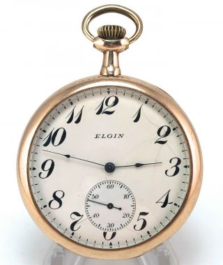 Elgin Antique Pocket Watch Gr 357 Mo 2 14s 15j C 1911 Lord Elgin Wadsworth Case