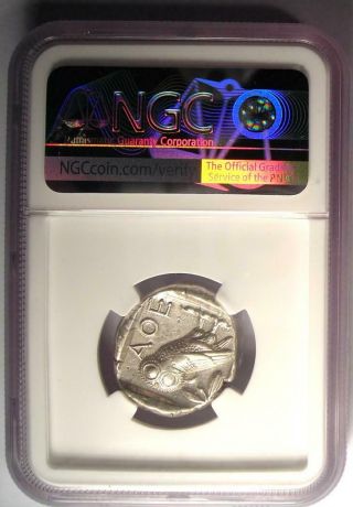 Ancient Athens Greece Athena Owl Tetradrachm Coin (440 - 404 BC) - NGC Choice XF 3