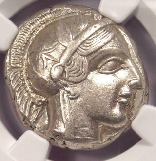 Ancient Athens Greece Athena Owl Tetradrachm Coin (440 - 404 BC) - NGC Choice XF 5