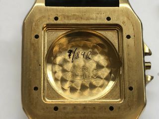 Cartier Vintage Santos Automatique 18K Yellow Gold Diamond Watch 11