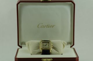 Cartier Vintage Santos Automatique 18K Yellow Gold Diamond Watch 3