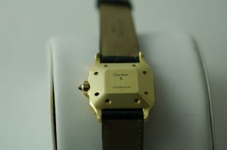 Cartier Vintage Santos Automatique 18K Yellow Gold Diamond Watch 4