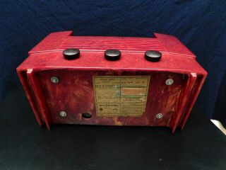 VINTAGE RCA VICTOR ANTIQUE OLD ART DECO MARBLED RED CATALIN BAKELITE TUBE RADIO 7