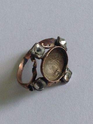 Georgian Stuart 9ct Rose Gold Paste Ring Circa 1800 - Stone Missing