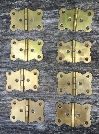 8 Vintage Decorative Brass Butterfly Hinges For Cupboard Doors