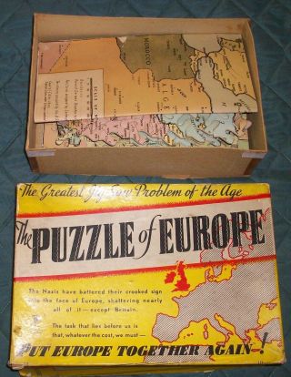 Rare Mere 1939 - 40 World War Ii Jigsaw Puzzle Map Occupied Europe Germany Allies