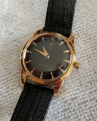 Vintage Mens 18k Solid Gold Omega Seamaster Automatic Wristwatch