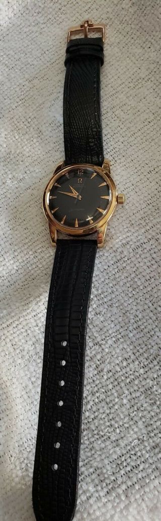 Vintage Mens 18k Solid Gold Omega seamaster Automatic Wristwatch 2