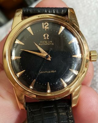 Vintage Mens 18k Solid Gold Omega seamaster Automatic Wristwatch 3